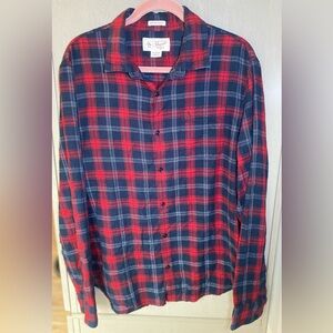 Original Penguin Red and Blue Plaid Casual Button Down Shirt